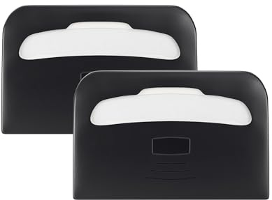 EnBath Toilet Seat Cover Dispenser (2-Pack), Black, ABS Material, Wall Mount, Half-Fold Toilet Seat Cover Holder