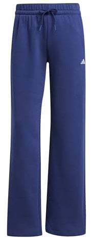 adidas Damen Essentials SMALL Logo Feel Cozy Open Hem Pants, Dark Blue/White, XL