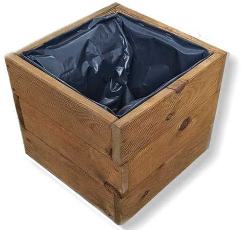 FKL DESIGN Home Deco Jardinière en Bois, Cache-Pot pour Jardin, terrasse, Caisse en Bois imprégné D26 (chêne, 51 x 44 x 23 cm) (Teck, 30x30x24 cm)