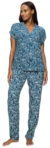 Triumph Boyfriend Fit PW X, Pyjama-Set Damen, Mehrfarbig (Sea Blue Light Combination), 44