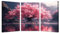 SHYAMIC Set de 3 Impressions Sur Toile Tableau, Arbre de vie rose Décoration Appartement Poster Murale Nature Affiches Deco Salon - 30x45cmx3 Encadrée