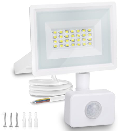Aigostar 20W LED Strahler mit Bewegungsmelder Außen,1650LM 6500K Kaltweiß Außenstrahler ,IP65 Wasserdicht Scheinwerfer , Aussenleuchte für Garten, Innenhöfe, Garage, Hotel