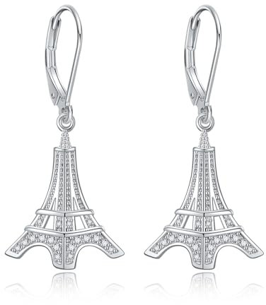 Eiffelturm Ohrringe Sterlingsilber Eiffelturm Tropfenohrringe für Frauen Pariser Eiffelturm Schmuck für Frauen