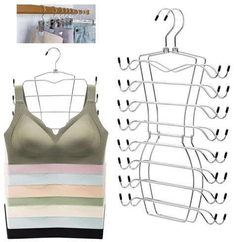 2 Stück Folding Kleiderbügel Platzsparend, Drehbar Platzsparender Kleiderbügel, Kann Bis Zu 16 Stück Aufnehmen, 10 Stück Heavy-Duty-Hänger-Clips Haken, Kleiderschrank Organizer
