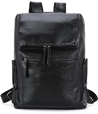 ZONLITYU Rucksack Vintage Laptop Genuine Leather Backpacks for School Bags Men Travel Leisure Backpacks Retro Casual Bag