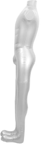 Aufblasbare Herren Schaufensterpuppe Ganzkörper PVC Silber | Realistische Form, für Bekleidungsgeschäfte, zum Präsentieren von Hosen und Pullovern