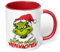Lustige Kaffeetasse „Schöne scheiß Weihnachten“ – witzige Grinch Figur Geschenkidee für Weihnachten - lustige Tasse - Keramik, ca. 330ml, Rot