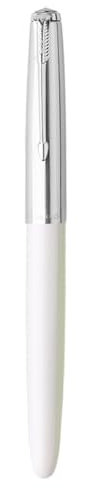 Ranvi Hero 616 Fountain Pen,Silver Trim,0.5mm nib White