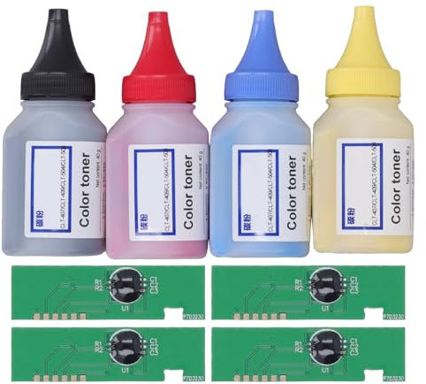 ANKROYU 4-teiliges Toner-Nachfüllset, PVC, 4 Farben, 2300 Seiten, hohe Ergiebigkeit, Drucker-Toner-Nachfüllpulver-Set, reibungsbeständiges Tonerpulver-Set für Tintenstrahldrucker,