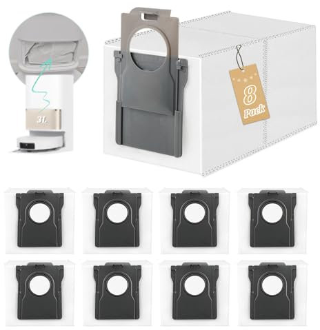 8 Stück Staubbeutel für Dreame X40 Ultra Complete/X50 Ultra/X40 Master/L50 Pro Ultra/ L10s Pro Ultra Heat /L40 Ultra/X30 Ultra/X40 Ultra Staubsaugerbeutel Staubsauger Zubehör Accessory xx Parts