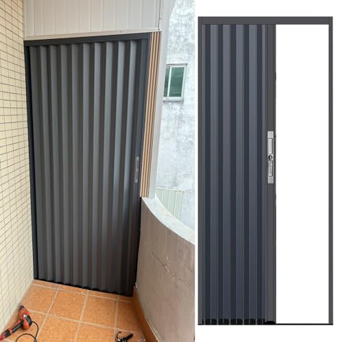 CMYUN Falttür Falttüren Innentüren Aluminium-Falttür mit Schloss, Mehrfach Gefaltet Innenfalttüren für Küche Und Bad, 60/70/80/85/90/95/100/105/110/115/120/130/140/150/160cm(72x96in(182.9x243.8cm))