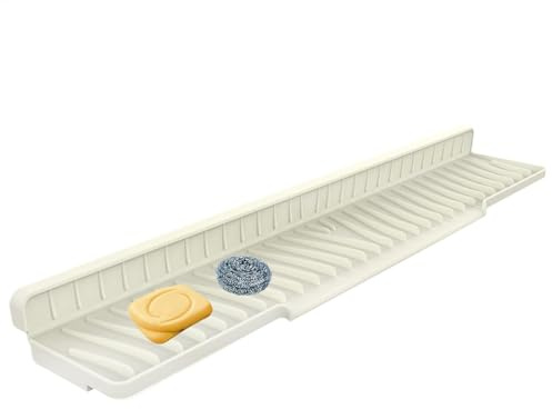 Sink Water Splash Guard, Foldable Silicone Drying Mat, 58x12.5cm, Versatile Drainage Pad For Kitchen, Bathroom, Laundry Room, Farmhouse, RV, Protects Countertops From Water
