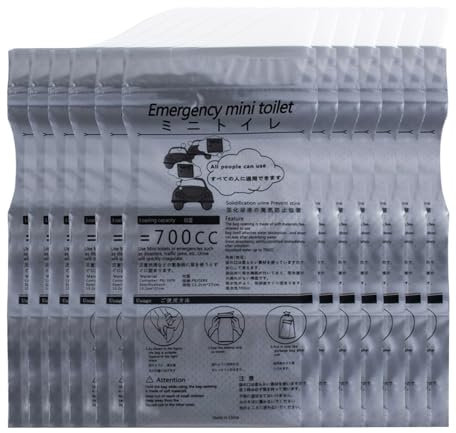 12 sacchetti per urina di emergenza, da 700 ml, usa e getta, per adulti, da campeggio, viaggi, a prova di perdite, design sigillato, leggero, pieghevole, per escursionismo, donne incinte, bambini