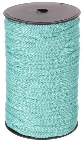 sourcing map Corde tressée en polypropylène de 6,35 mm, 100 m, corde utilitaire creuse pour corde à linge, camping, randonnée, extérieur, bleu sarcelle