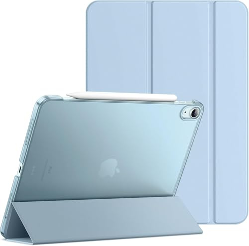 TXWLLIU Hülle für iPad Air 11 Zoll M3/M2 2025/2024 & iPad Air 10,9 Zoll 5./4. Generation 2022/2020, Ultradünne Leichte Schutzhülle, Durchscheinende Mattierte Rückwand Schutzhülle, Hellblau
