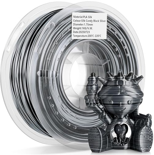 LANDU Silk PLA 3D Drucker Filament Mehrfarbiges PLA Filament 1.75mm 1kg/2.2lb Seide Rainbow Color Gradient 3D Filament Hochglänzende Oberfläche Maßgenauigkeit +/-0.02mm Silk Regenbogen
