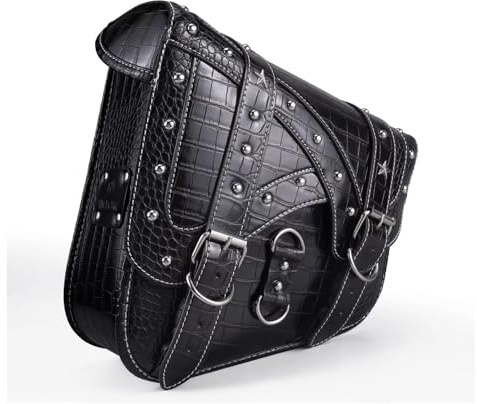 TRASH BIN for Softial for Standard for Fat Boy Motorcycle PU Leather Bag Tool Box Vintage Swing Luggage Saddle Motorcycle Travel Luggage