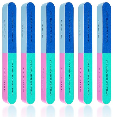 6 Stück Nagelfeilen Naturnägel - Multidimensional Nail Buffer Set für Naturnägel und Gelnägel mit Polierfeile, Nail File für Nagelsalons & Nagelpflege zu Hause