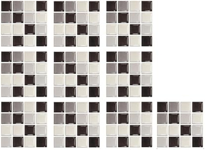 Wandpaneele Selbstklebend 10 STÜCKE 3D Kristallfliesenaufkleber Kreativität DIY Wasserdicht Badezimmer Selbstklebende Wandaufkleber Mosaik Glasfliese 10x10 CM(F)
