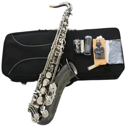 Altsaxophone Schwarzes Vernickeltes Tenorsaxophon In B-Dur Mit Koffer