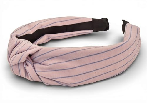 styleBREAKER Damen Haarreif Streifen Twist Knoten, Rose | 5,5 cm extra breite Auflagefläche. 100% Polyester-Bezug, flexibel anpassbar für 54-58 cm Kopfumfang, drückt nicht.