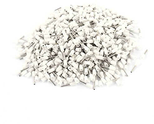 sourcing map 1000pcs 0,5mm2 Embout de Câble Embout de Câblage Cosse à Sertir électrique Fil Sertissage Borne Connecteur Terminal AWG 22 Fil Cuivre Sertissage Isolé Blanc VE0508