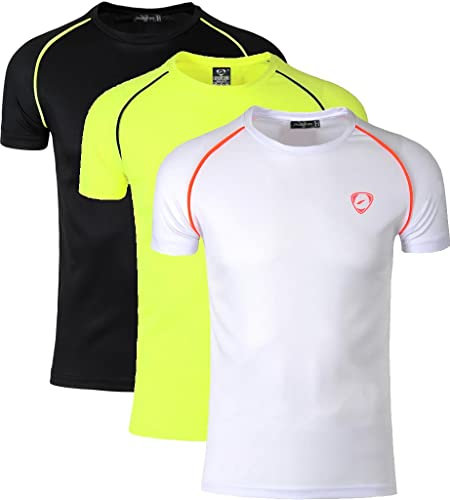 jeansian Herren Sportswear 3 Packs Sport Slim Short Sleeves Compression T-Shirt Tee LSL182 PackC S