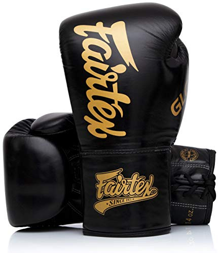 Fairtex Glory Kickbox-Handschuhe, Limitierte Auflage (Schwarz BGLG1 – Schnürschuh, 8 oz)