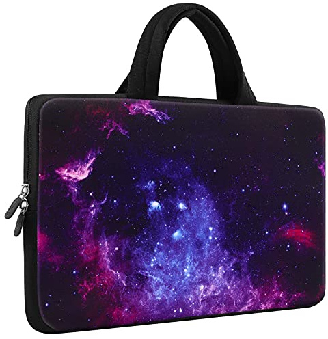 iColor 14 15 15.4 15.6 inch Laptop Bag Sleeve Handle Chromebook Case Protect Pouch Holder Notebook Sleeve Neoprene Chromebook Cover Soft Carrying Travel Case Galaxy ICB-15
