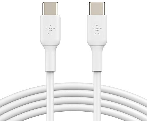 Belkin BoostCharge cable USB-C a USB-C (cable USB-C de carga rápida para iPhone 16, iPhone 15, Galaxy S24, S23, Google Pixel, iPad, MacBook, Nintendo Switch y otros, cable USB Tipo C) 1 m, blanco