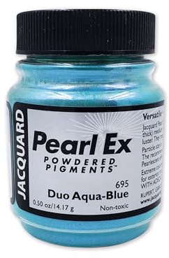 Pearl-Ex Pigment by Jacquard, Creates Metallic or Pearlescent Effect, .5 Ounce Jar, Duo Aqua-Blue