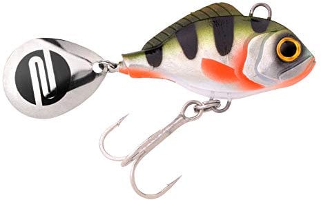 SPRO ASP Spinner UV– Searchbait mit original Gamakatsu Haken zum Angeln auf Raubfisch, Spinnangeln, Farbe:Natural Perch UV