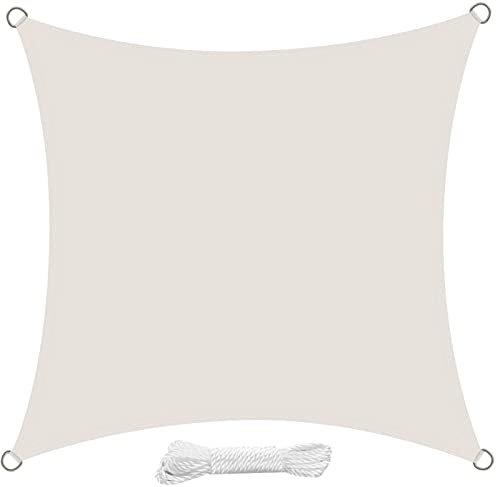 swift Vela Ombreggiante Impermeabile 4x4 m Quadrata Protezione Anti Raggi UV Tenda a Vela, Telo Tenda da Sole a Vela per Esterno, Giardino & Gazebo, Beige