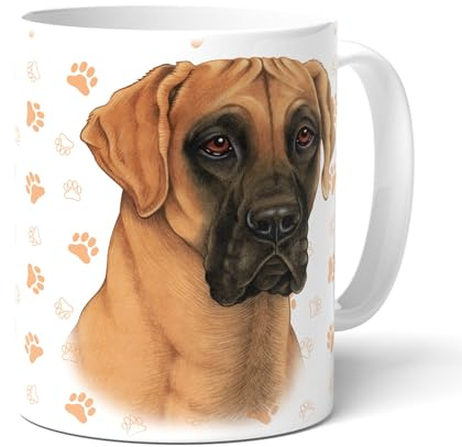 DEUTSCHE DOGGE - Kaffeetasse mit passenden Spruch. Becher mit Hunde Zeichnung. Teetasse. Keramikbecher mit Griff. Tasse, Kaffeebecher. Mehrwegbecher. Praktisches Geschenk für alle Hunden Liebhaber.