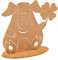Rostalgie Edelrost Schweinchen Lucky mit Kleeblatt Glücksbringer 34 x 31 cm Garten Deko