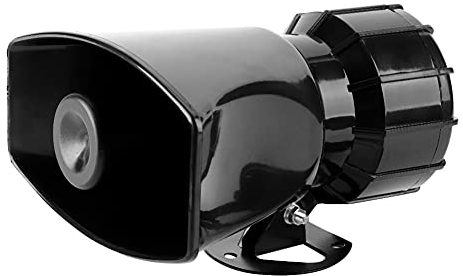 Changor 110 dB Laut Wagen Horn 7 Ton Horn Platz Hafen 12V Wagen Alarm Horn Megaphon Lautsprecher Pro Wagen Fahrzeug Lastwagen Bus(Schwarz)