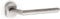 Emuca - Poignée en forme L droit de porte intérieur, lot de 2 poignées de porte avec rosace oval, Acier inoxydable, Nickel satiné.