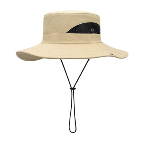 Sombrero Pescador, ala Ancha Sombreros Hombre Mujer, Plegable Impermeables Sombreros para Playa, Senderismo, Safari, Trekking (Khaki)