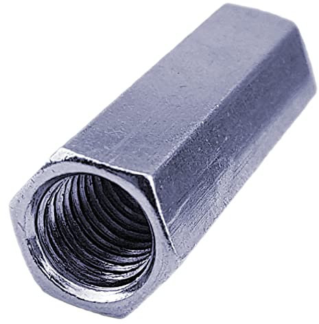 1 Stück Verbindungs Muttern Größe M10 Stahl verzinkt Sechskant SW 13mm, Länge 30mm lang Kupplung Distanz Muffen Verlängerung Stangen Verbinder Hülsen Kupplungen Gewinde Abstand