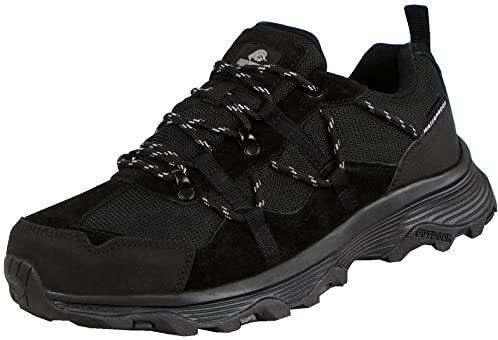 GUGGEN Mountain, Herren Trekkingschuhe Wanderschuhe Walkingschuhe Outdoorschuhe wasserdichter T029 mit Membran und Wildleder, Farbe Schwarz, EU 43