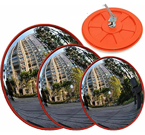 Convex Road Safety Mirror, 30cm Unbreakable Traffic Mirror, 130 Degree Wide Angle Blind Spot Mirror for Wall, Outdoor Security Supermarket Garage Reversing Mirror
