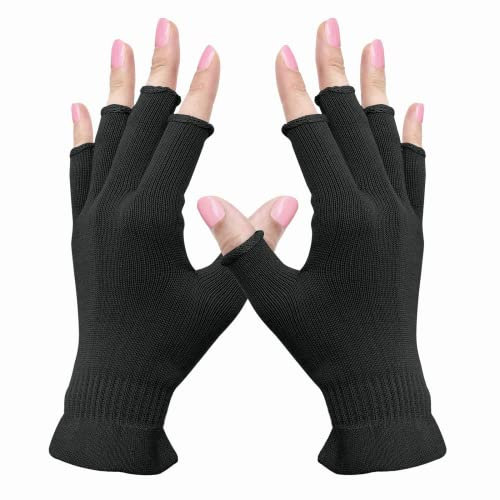 Migliore Wear Lot de 2 paires de mitaines hydratantes pour écran tactile - Anti-UV - Pour mains sèches - Protection UV - Pour nail art