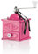 Elma Molinillo Café Manual de Estilo Vintage con Dos Posiciones de Ajuste | Chapa, Uso Decorativo, Color Rosa, 10,5 x 10,5 x 15,5 cm | No Muele Café
