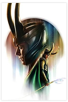 FUKITT Loki Laufeyson Filmposter, Leinwand, Poster, Schlafzimmer, Dekoration, Sport, Landschaft, Büro, Raumdekoration, Geschenk, Rahmen-Stil, 30 x 45 cm