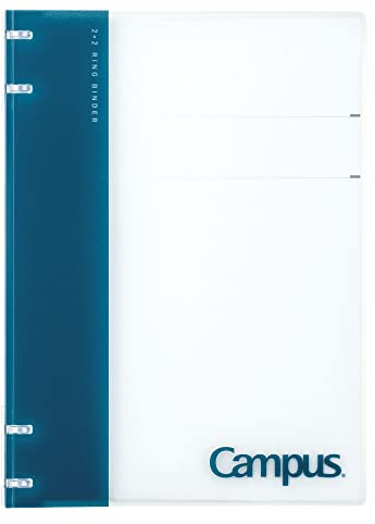 KOKUYO Campus - Quaderno ricaricabile con raccoglitore ad anelli sottile, formato B5, 5 x 5 cm, con pagina del titolo personalizzabile, capacità 40 fogli, adatto per fogli sfusi a 26 fori, blu navy