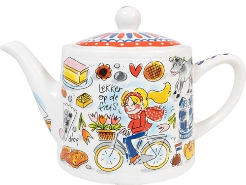Blond Amsterdam Teekanne Holland, 1,5L | Keramik, Hollands Glorie Design, 1,5L Fassungsvermögen, Mikrowellengeeignet, Handwäsche empfohlen