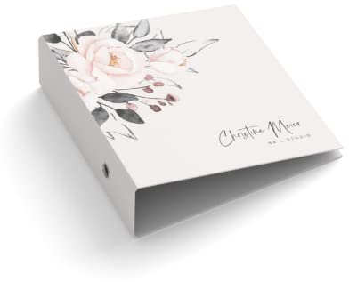 Ringordner/Ordner | Wunschtext bedrucken lassen | Nail Studio | Mit Griffloch | für DIN A4 | personalisiert | 7,4 cm breit | Blumen | Nagelstudio (Mit Griffloch)