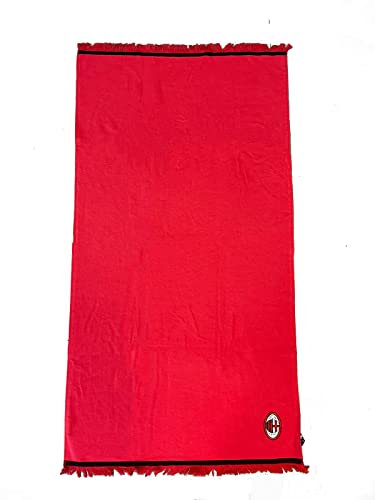 A.C.Milan, Strandtuch mit Fransen, Foutà Meer und Pool, 100% Baumwolle, 85 x 160 cm, offizielles Produkt