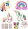 Einhorn Bastelset, 40 Stück Einhorn Bastelset Holz Kit, Einhorn Holz Bastelset Kindergeburtstag Einhorn Handwerk zum Bemalen, Basteln kinder Geburtstagsgeschenk Mädchen 6 Jahre DIY Einhorn Holz Deko