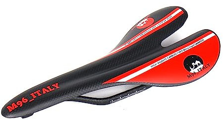 Sattel für Rennräder und Mountainbikes aus Carbonfaser, superleicht, 95 g +/- matt, Rot